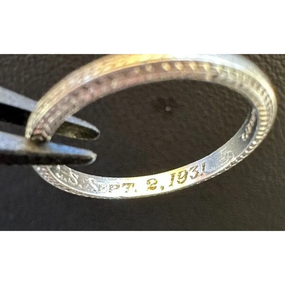 Circa 1930s CARTIER Platinum Wedding Ring Band Etched Engraved Art Deco Sz 5.25 - Picture 7 of 14